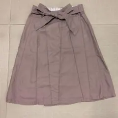 【匿名配送】レディース　スカート　巻きスカート　ブラウン　ベルト付き
