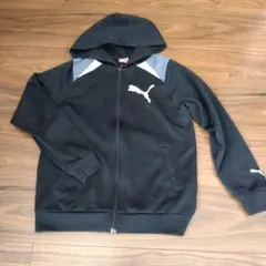 キッズ　Puma フード付きパーカー 黒/グレー　140
