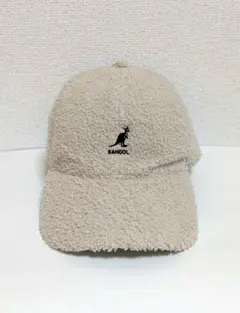 KANGOL カンゴール ボアキャップ ベージュ ワンサイズ ロゴ刺繍 秋冬春帽