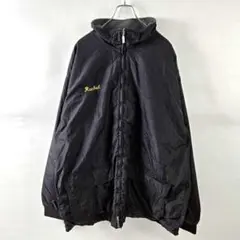 90'sホロウェイ裏ボアナイロンジャケット刺繍入ジップアップXLアメリカ古着