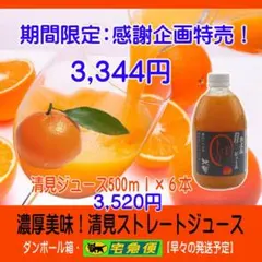 ジューシーオレンジジュース500ml×6本 感謝企画：濃縮還元してません