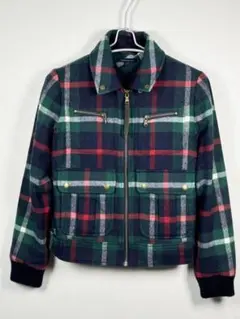 228B【美品】TOMMY HILFIGER L 短丈 ジャケット レザー切替