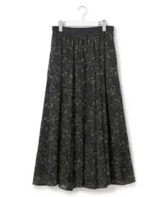 23区 洗える】ボタニカルプリント フレア スカート　M
