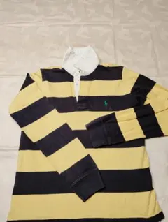 ラルフローレン レディースラガーシャツ M 黄紺 イエロー＆ネイビー