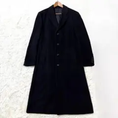 TETE HOMME チェスターコート 125cm アンゴラ L ブラック