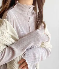 2way メロープリーツハイネックトップス