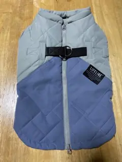 LIFELIKE 犬用ジャケット グレー/ブルー　ハーネス一体型　4号