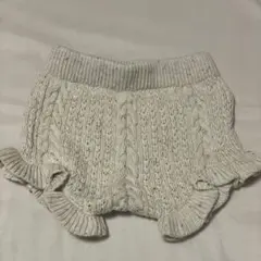 韓国子供服　ケーブル編みフリル付きボトムス