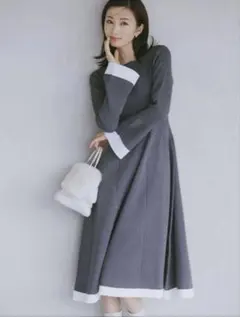 セルフォード♡ ベルスリーブホールガーメントニットワンピース　38