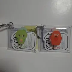 ガチャピン ＆　ムック 　クリアマルチケース　カラビナ付き　２点セット