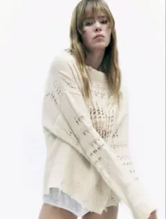 ZARA ニット　セーター　ダメージニット