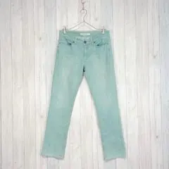 【UNIQLO】カラーデニム ストレートジーンズ グリーン カジュアル
