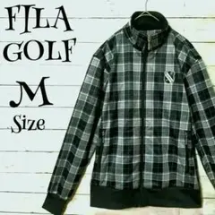 FILAGOLF 格子柄　刺繍ワンポイントロゴ ZIPUP ジャケット　M