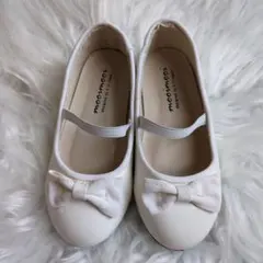 フォーマルシューズ リボン ホワイト 18cm