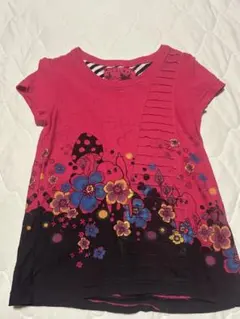 ScoLar 半袖Tシャツ ピンク 花柄 キノコ