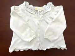 【美品】babyGAP綿100% レース付きカーディガン　70cm
