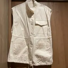 アイボリー コットン ノースリーブベスト