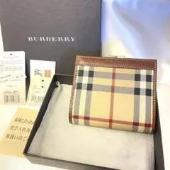 【新品未使用】BURBERRY バーバリー 二つ折り財布 がま口 値下げ不可