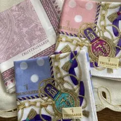 トラサルディハンカチまとめて ３枚未使用★大判シルク混含む