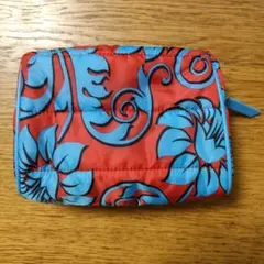 エスティローダー ノベルティ 花柄ポーチ 赤×水色 キルティング