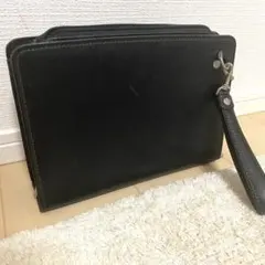 アクアスキュータム クラッチバッグ チェック レザー ブラックのサムネイル