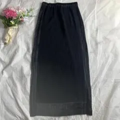 【極美品】イッセイミヤケ プリーツ 切替デザイン ロングスカート 黒 M相当のサムネイル