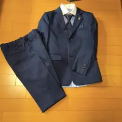 キッズ フォーマルスーツ 140cm ネイビー 5点セット