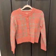 GU パフィータッチチェックド クルーショートカーディガン XS 尾崎美紀