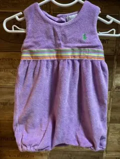ラルフローレン　9m ライトパープル　ロンパース　タオル生地