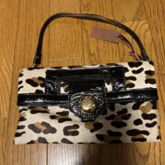 美品 FIRAMI ショルダーバッグ レオパード柄 イタリア製レザー＆ハラコ 