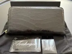 Toukagenクロコダイル風 長財布 ブラック