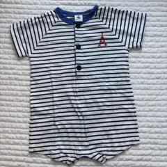 プチバトー　ストライプ柄ロンパース18m