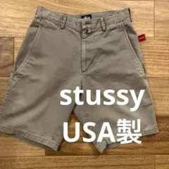 ☆極希少 STUSSY 紺タグ イージーショーツ 90s ワークパンツ ロゴタグ