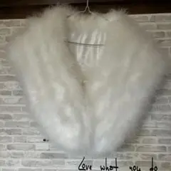 ホワイト　フェザーショール　着物　成人式