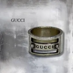 GUCCI シルバー925 ロゴ カットアウト リング 13号