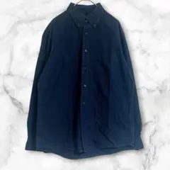 ユニクロ　ネイビー　長袖シャツ　M コットン100% シンプル　カジュアル　無地