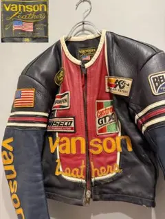 希少】Vanson レザージャケット スターパッチ 38 ブルー - メルカリ
