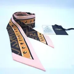 FENDI フェンディ マンマバケット柄 ラッピー スカーフ 箱付き✨ FENDI フェンディ マンマバケット柄 ラッピー リボンスカーフ