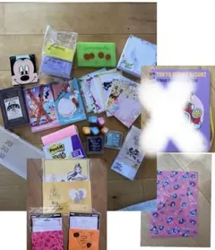 ディズニーキャラクター メモ帳　ポストイット　スタンプ　文房具いろいろセット