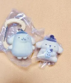 ふわわフロッキーマスコット& カラフルカラビナマスコットチャーム　ポムポムプリン