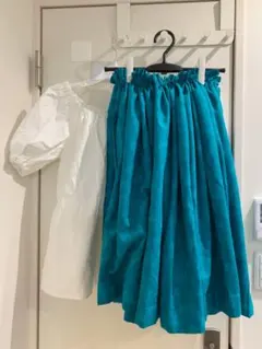 フラダンス衣装　上下セット　本場ハワイ製生地　本格パウスカート＋ブラウス