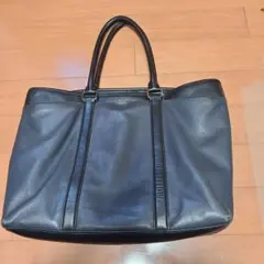 COACH 紺 レザートートバッグ ショルダーストラップ付き