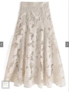 GRLオーガンジーオパール花柄フレアスカート［tu523］