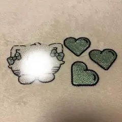 デコうちわ　デコパーツ　ストーン　緑　ハート