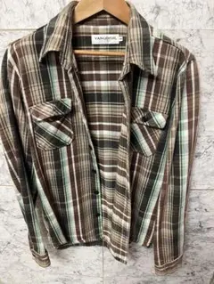 m*i様 VANQUISH チェック柄シャツジャケット ブラウン系 サイズ46のサムネイル