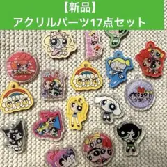 【新品】アクリルパーツ　パワーパフガールズ17点セット チャームキーホルダーにも