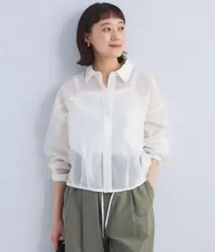 green label relaxing ドロストシアーシャツ　ホワイトのサムネイル