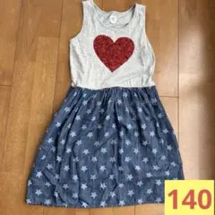 GAP ハートグリッター ノースリーブワンピース　140