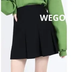 WEGO ボックスプリーツスカパン スカート ブラック