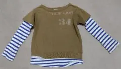 DENIM DUNGAREE 重ね着風　カットソー 110cm　ジャンク　難あり